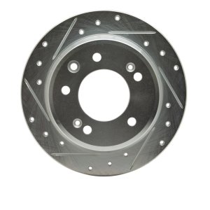Hyundai TUCSON Brake Rotor (1) - Rear Left - R1 Concepts - Drilled & Slotted - Silver - `09-`16